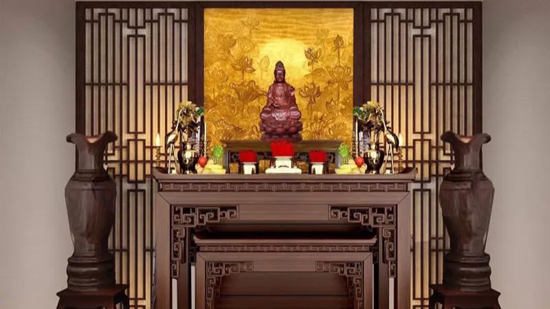 Mẫu bố trí bàn thờ Phật và gia tiên phổ biến